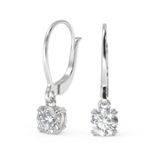 Kaila Round Cut Double Prong Earrings Leverback - Nivetta